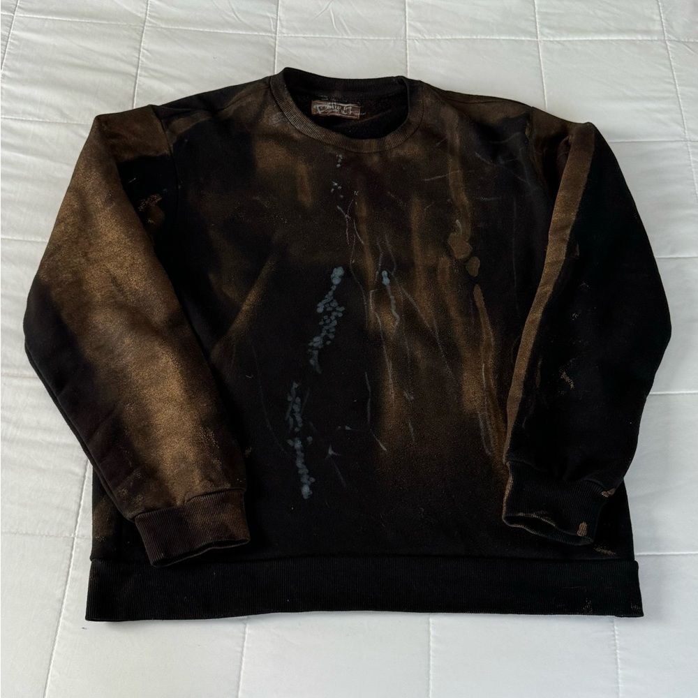 Vintage Black Bleached Crewneck Sweater - Picture 4 of 11